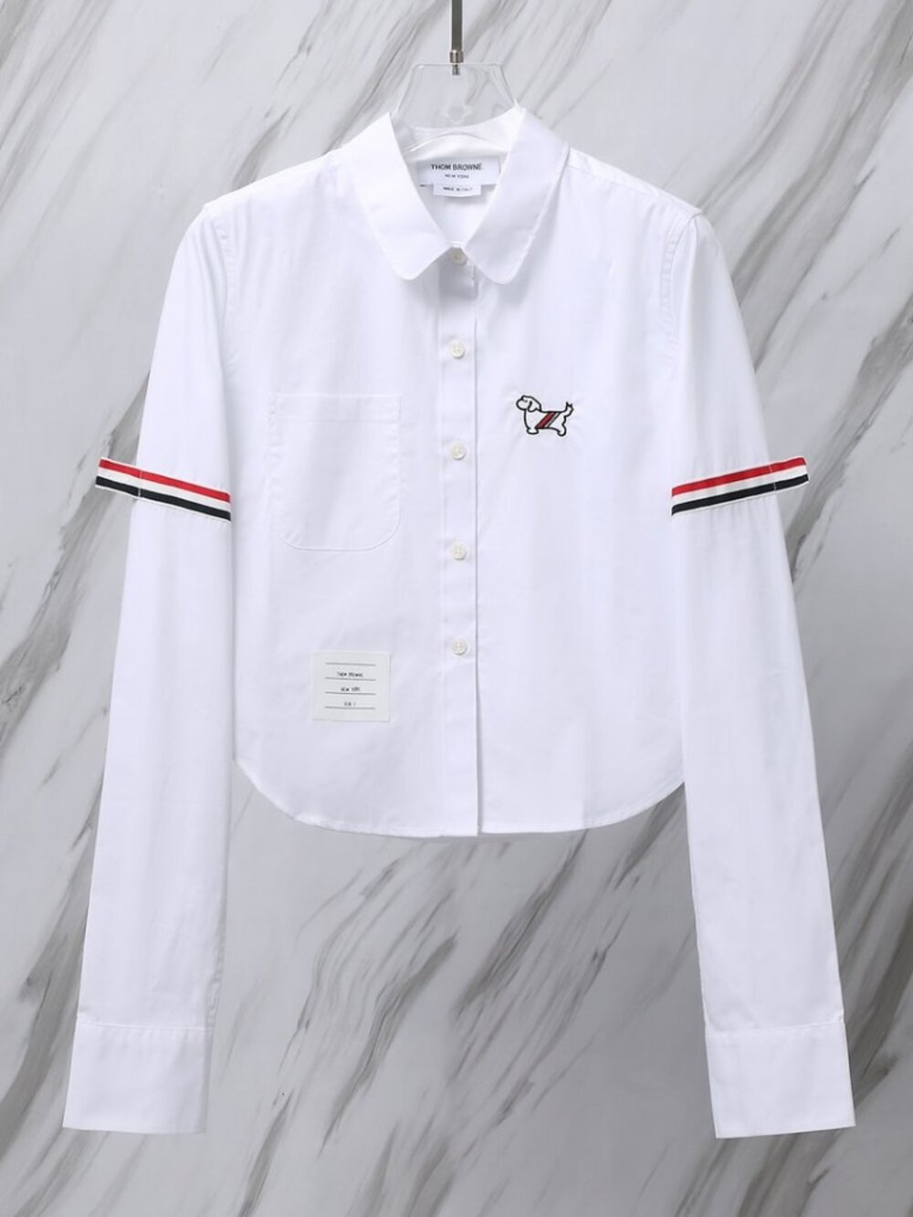 Classic Thom Browne Women’s Cropped Shirt